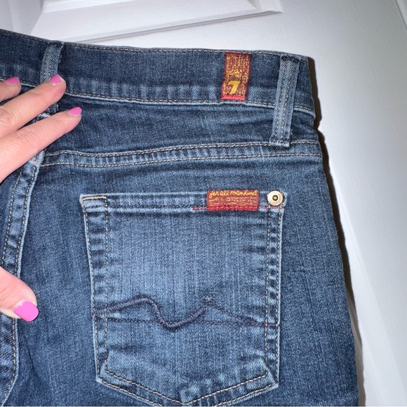 7 For All Mankind 7FAM Dark Blue indigo Straight Leg Jeans 24 - Picture 8 of 11